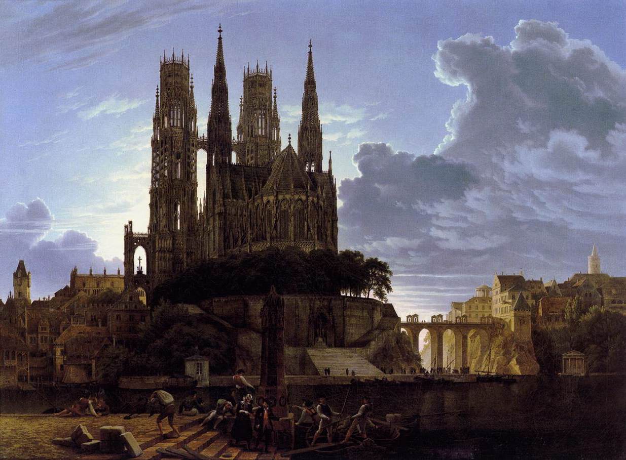 SCHINKEL Karl Friedrich Medieval Town by Water