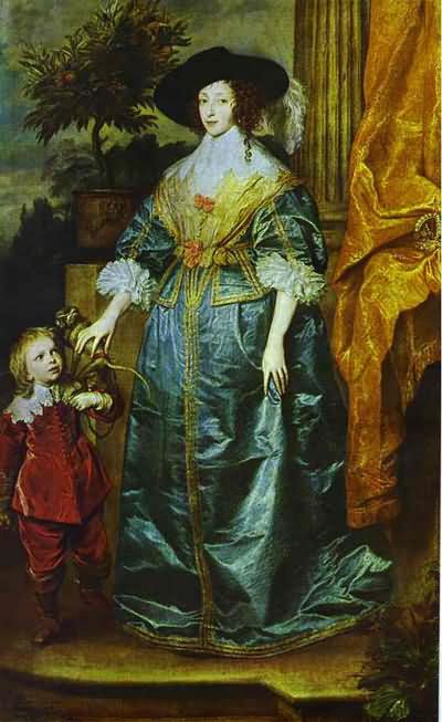 Sir Anthony van Dyck Queen Henrietta Maria with Sir Jeffrey Hudson
