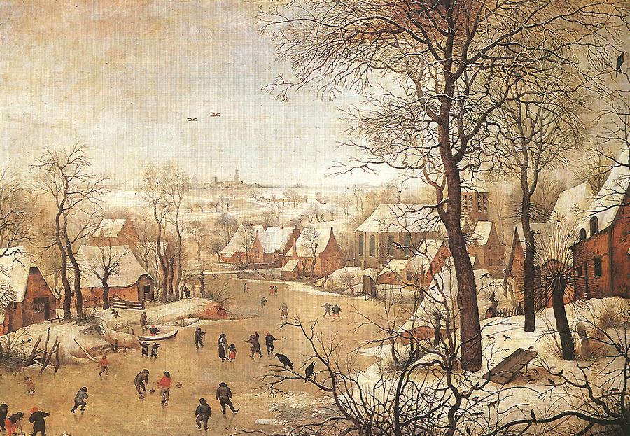 BRUEGHEL Pieter the Younger Winter Landscape with a Bird trap
