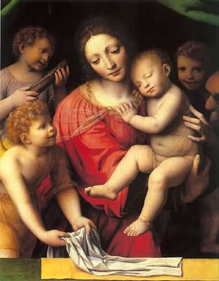 Bernardino Luini The Virgin Carrying the Sleeping Child with Three