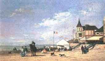 Eugene Boudin The Beach at Trouville