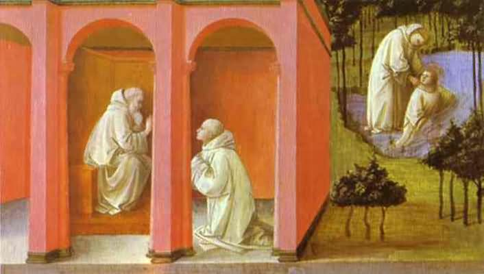 Fra Filippo Lippi St Benedict Orders St Maurus to the Rescue of St Placidus