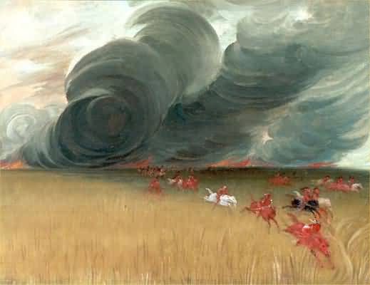 George Catlin Prarie Meadows Burning