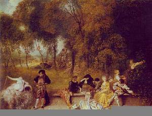 Jean Antoine Watteau Meeting in the Open Air