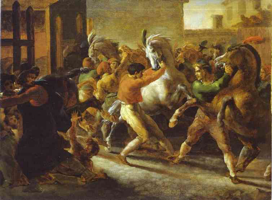 Jean Louis Andre Theodore Gericault Horse Races in Rome