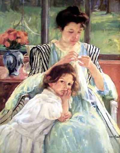 Mary Cassatt Young Mother Sewing