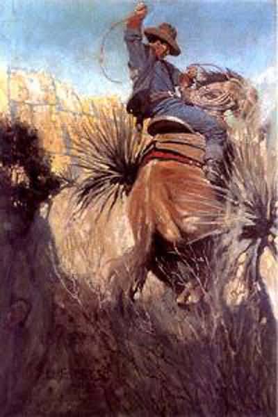 Newell Convers Wyeth I Saw His Horse Jump Back Dodgin a Rattlesnake or