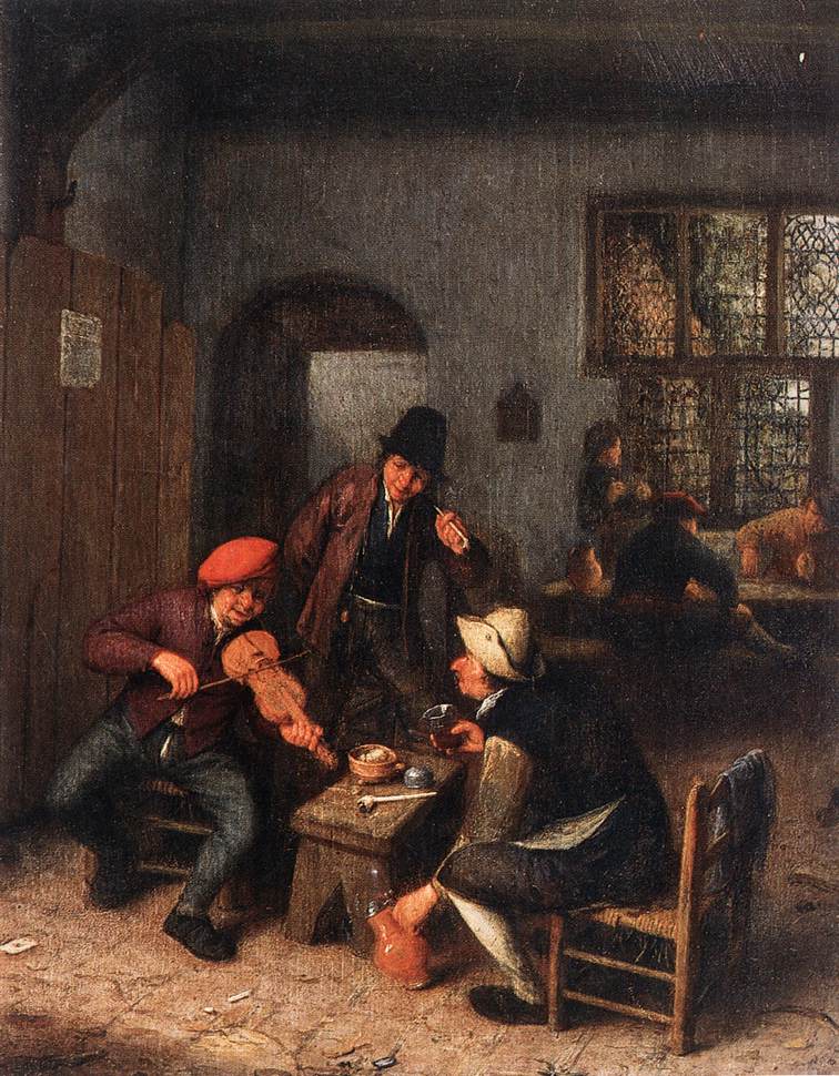 OSTADE Adriaen Jansz van Interior of a Tavern with Violin Player