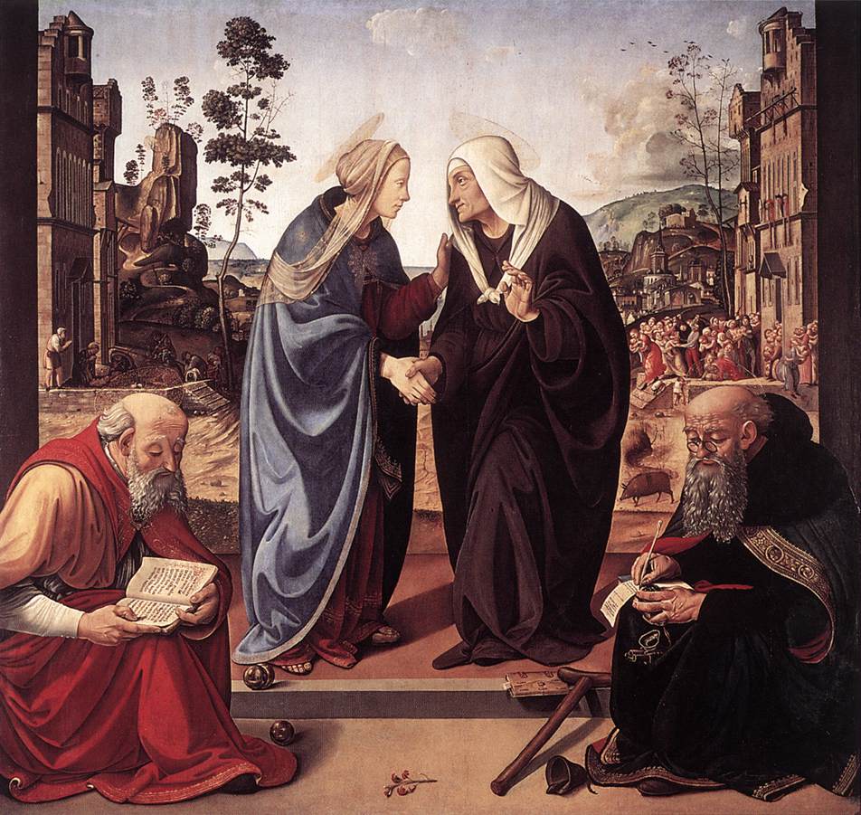 PIERO DI COSIMO The Visitation with Sts Nicholas and Anthony