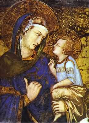 Pietro Lorenzetti The Virgin with Child and Saints Detail