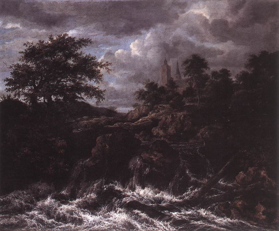 RUISDAEL Jacob Isaackszon van Waterfall by a Church