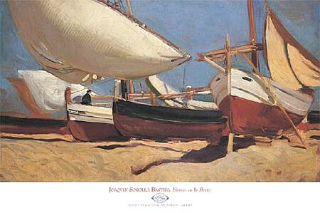 Sorolla Y Bastida Joaquin Barcas en la arena