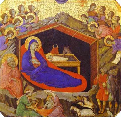 Duccio di Buoninsegna maesta_front_ predella_ The Birth of Christ