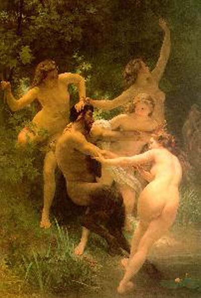 Adolphe-William Bouguereau Nymphs and Satyr