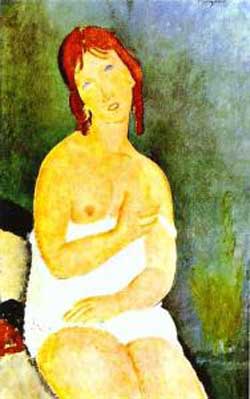 Amedeo Modigliani Red Haired Young Woman in Chemise