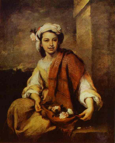 Bartolome Esteban Murillo A Flower Seller