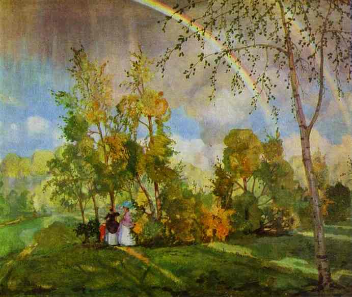 Constantin Somov Landscape with Rainbow
