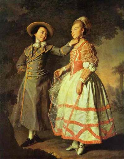 Dmitry Levitsky Portrait of E N Khruschova and Princess E N Khovanskaya