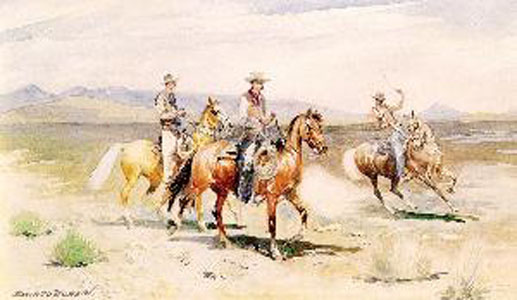 Edward Borein Three Wyoming Cowboys