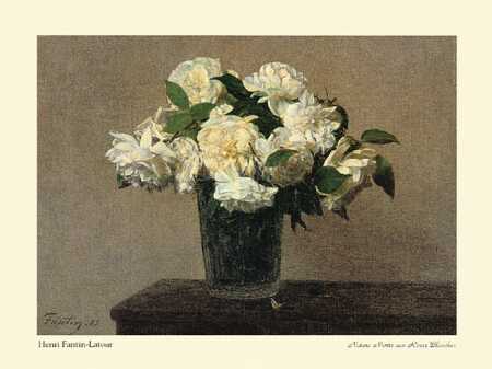 Fantin Latour Henri Still Life with white roses