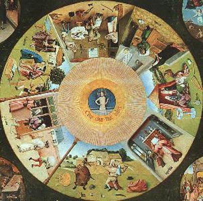 Hieronymous Bosch Tabletop of the Seven Deadly Sins and the Four Las