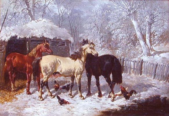 John Frederick Herring A Winter Farmyard Scene