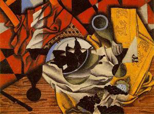 Juan Gris Pears And Grapes On A Table