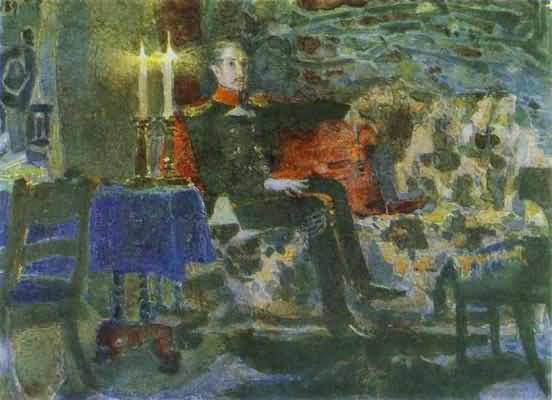 Mikhail Vrubel Portrait of an Officer Pechorin on a Sofa