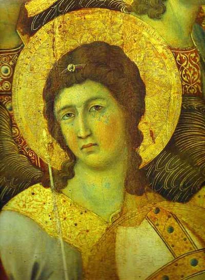 Duccio di Buoninsegna maesta_front_ central panel_ detail_ An Angel