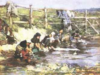 Eugene Boudin Laundresses by a Stream