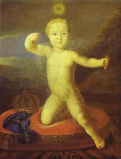 Louis Caravaque Portrait of the Tsarevich Peter Petrovich as Cupid