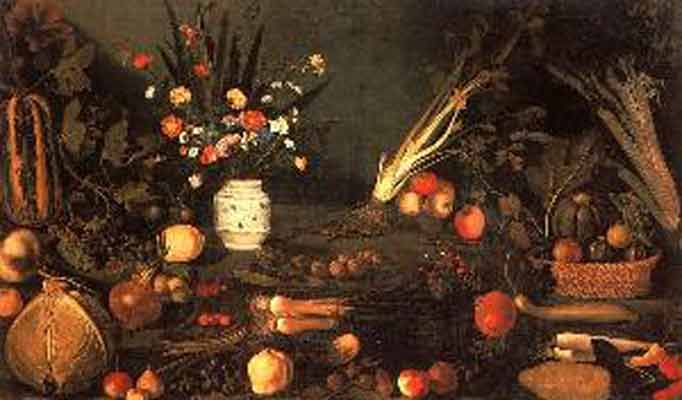 Michelangelo Merisi da Caravaggio Still Life with Flowers & Fruit