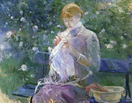 Pasie Sewing in the Garden at Bougival