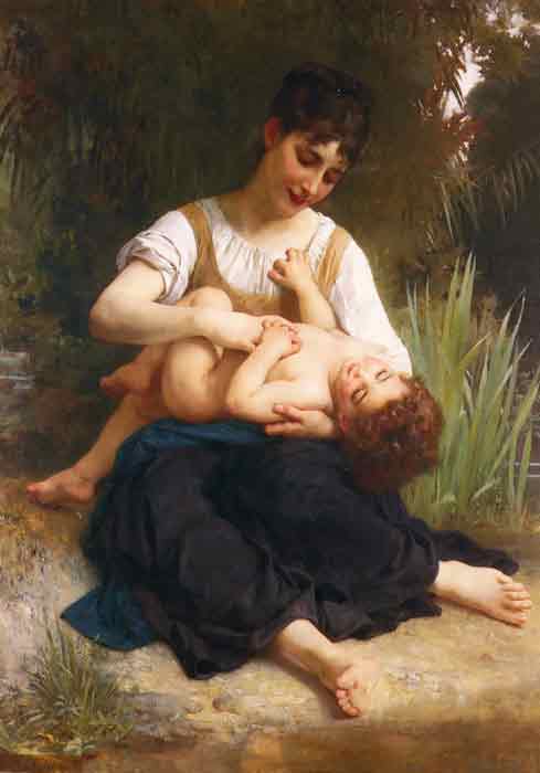 The Joys of Motherhood (Girl Tickling a Child), 1878