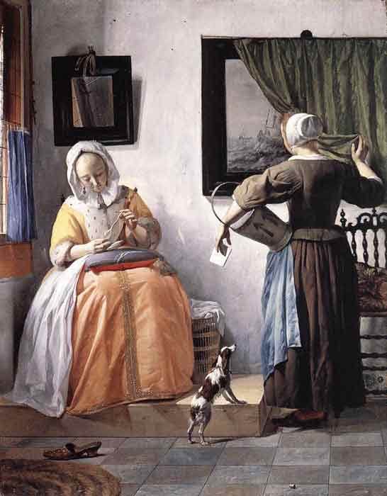 Woman Reading a Letter, 1662-1665