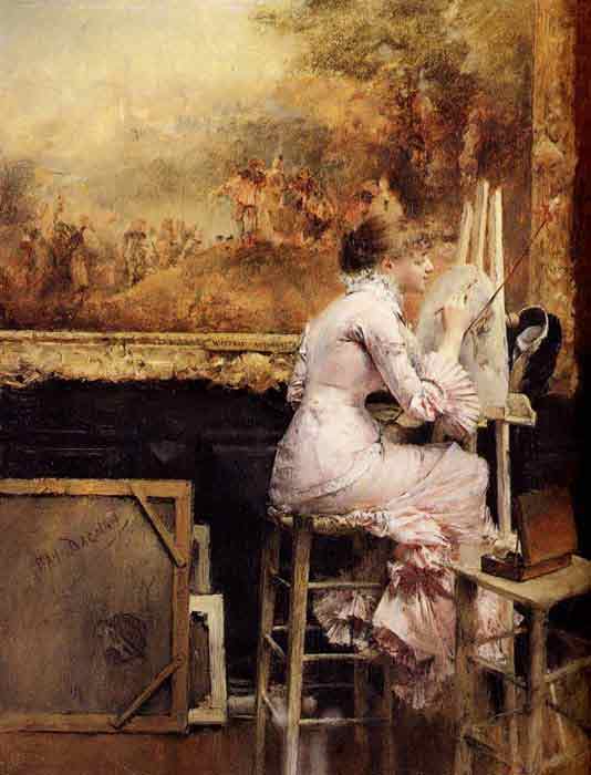 Young Watercolourist In The Louvre, c.1891