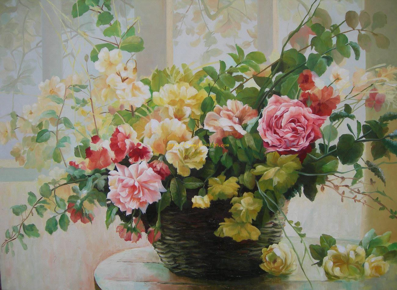 Impression flowers oil painting