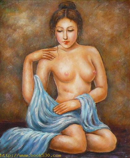 Art Handmade oil painting of Nude Girl on canvas