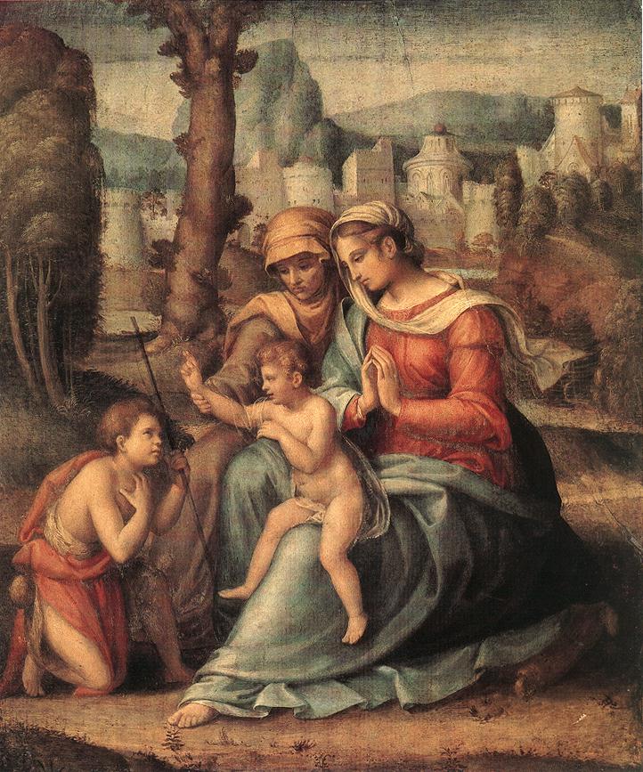 Madonna with Child, St Elisabeth and the Infant St John the