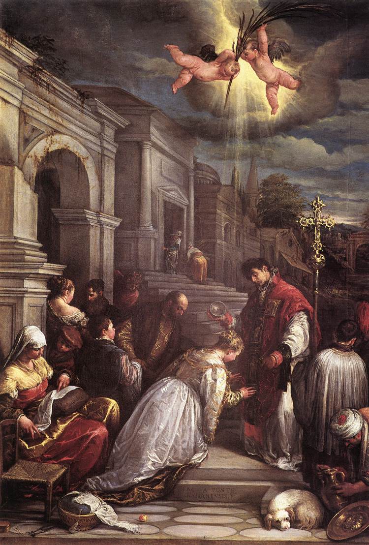 St Valentine Baptizing St Lucilla