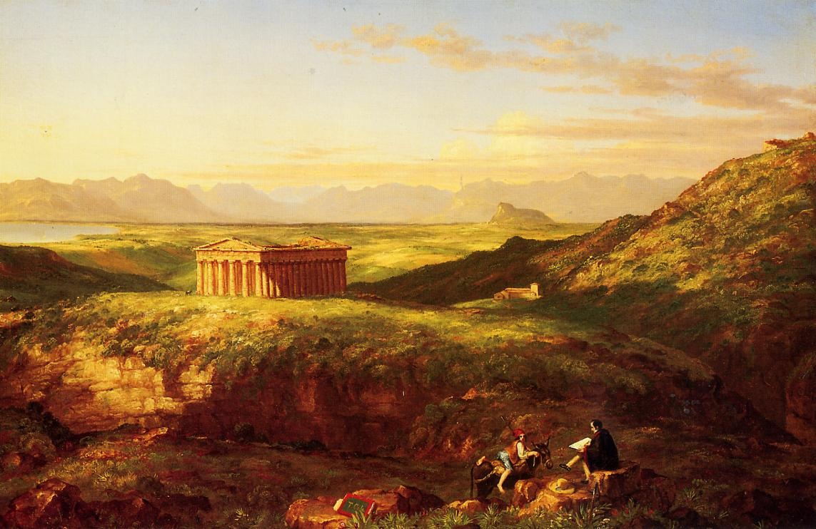 The Temple of Segesta with the Artist Sketching