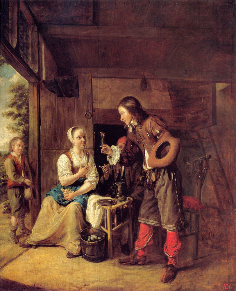 A Man Offering a Glass of Wine to a Woman