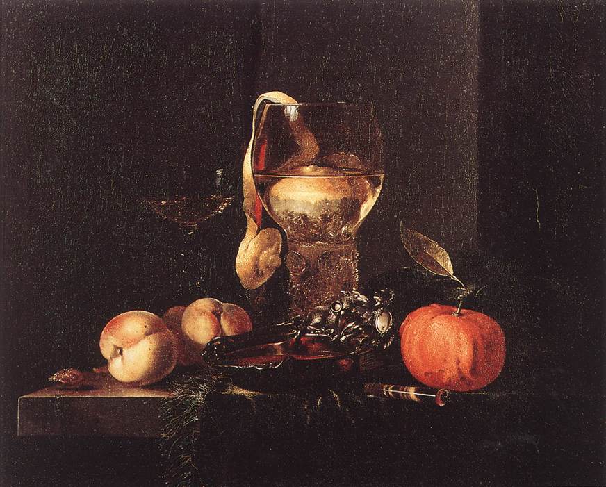 Still-Life with Silver Bowl, Glasses, and Fruit