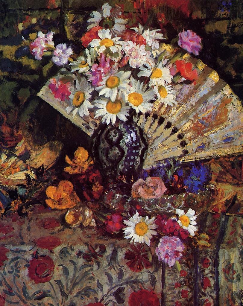 Still Life with Fan and flowers in the vase