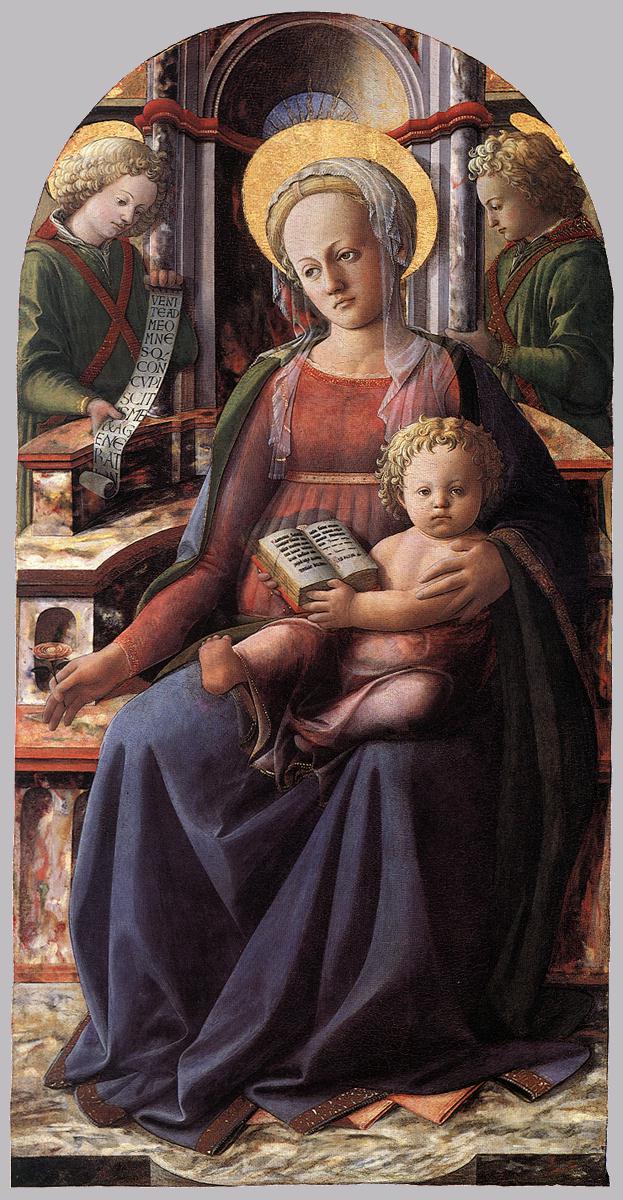 Madonna and Child Enthroned with Two Angels