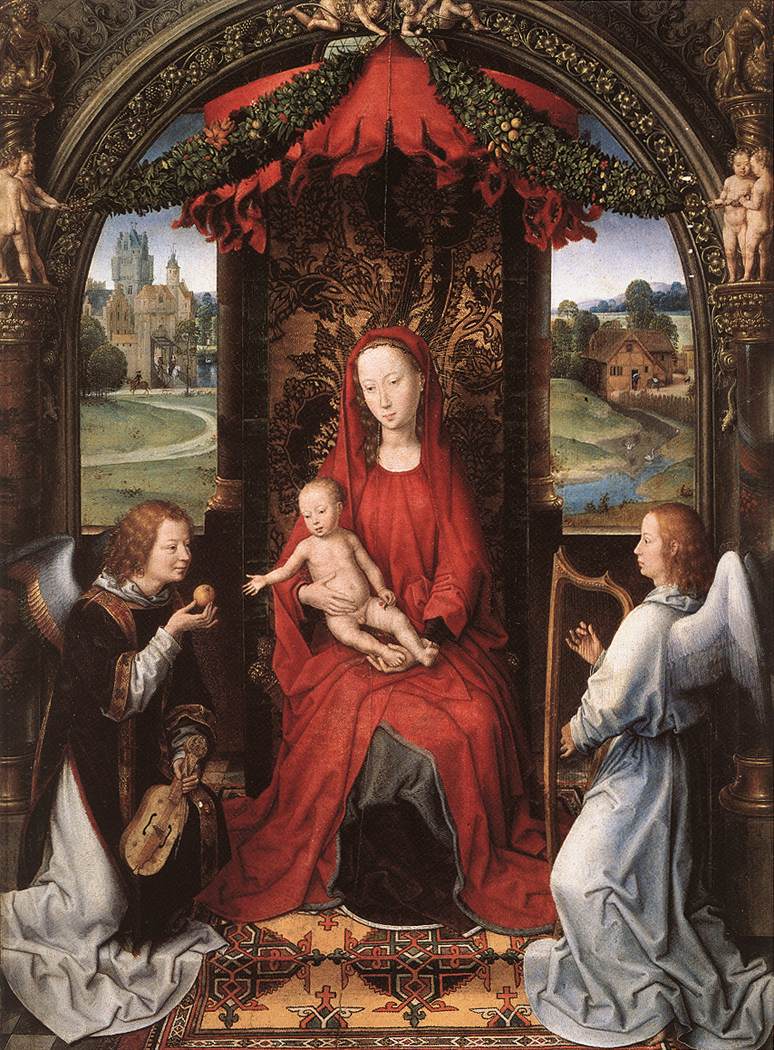 Madonna Enthroned with Child and Two Angels