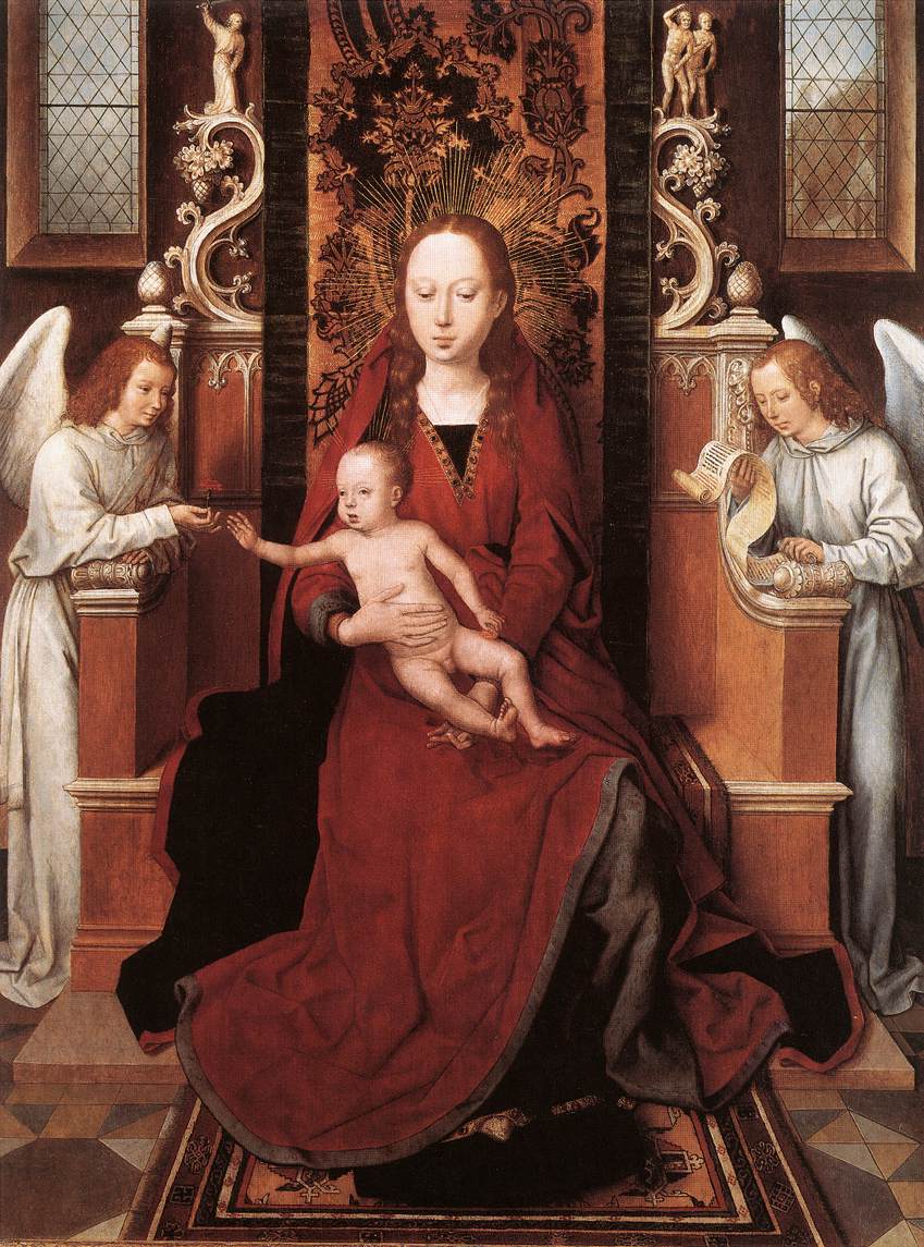 Virgin and Child Enthroned with Two Angels