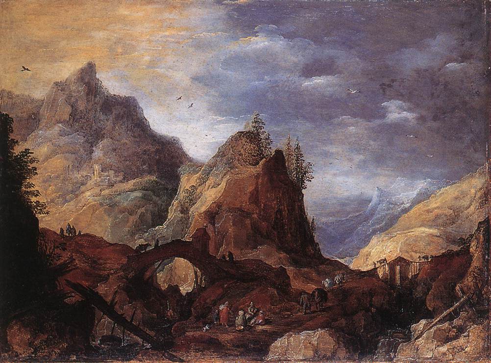 Mountain Scene with Bridges