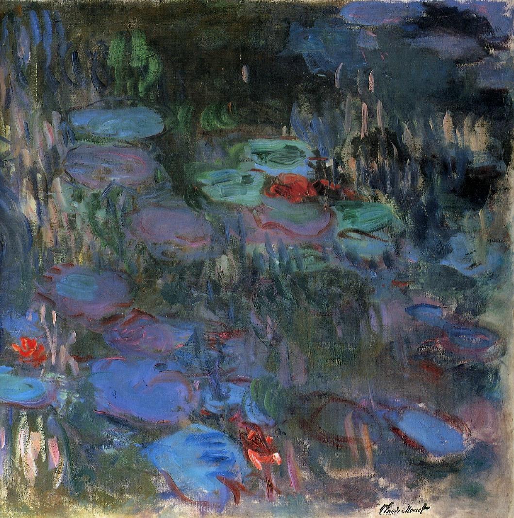 Water-Lilies, Reflections of Weeping Willows (right half)