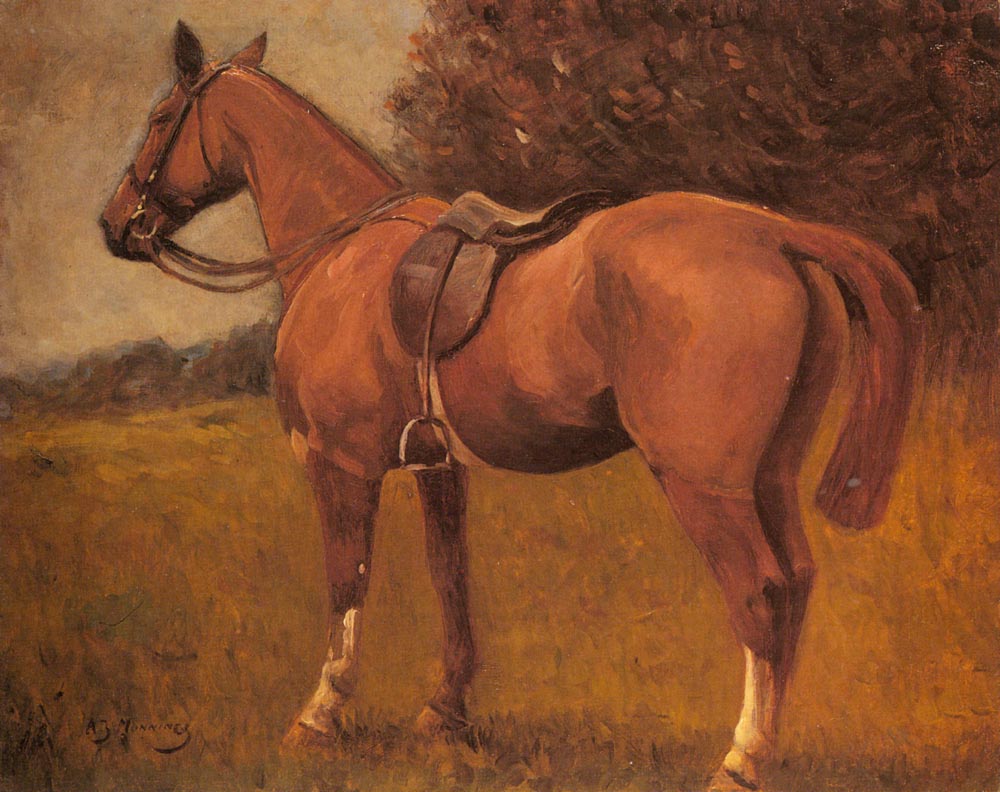 A Saddled Hunter in a Landscape